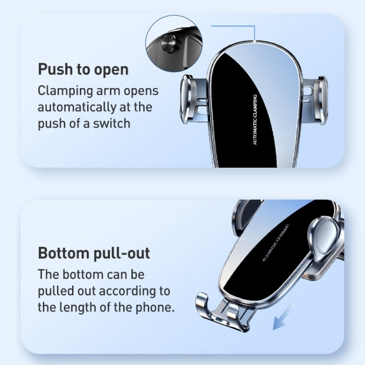 D6 Mechanical Locking Wireless Fast Charging Air Outlet Car Holder, Style:Strong Suction Cup Version - Wireless Charger Holders by PMC TechLife | Online Shopping South Africa | PMC TechLife | Buy Now Pay Later Mobicred