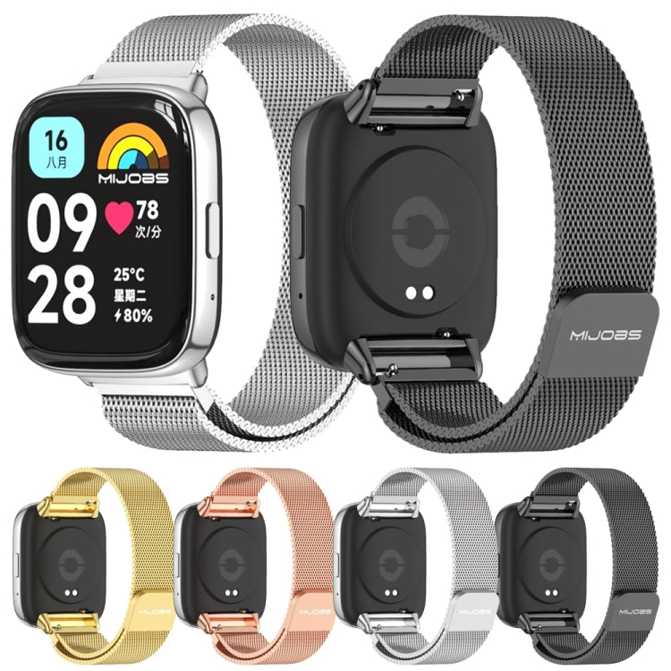 For Redmi Watch 3 Lite / Watch 3 Active Mijobs Milan Magnetic Metal Watch Band(Rose Gold) - free shipping - PMC TechLife - Order now!