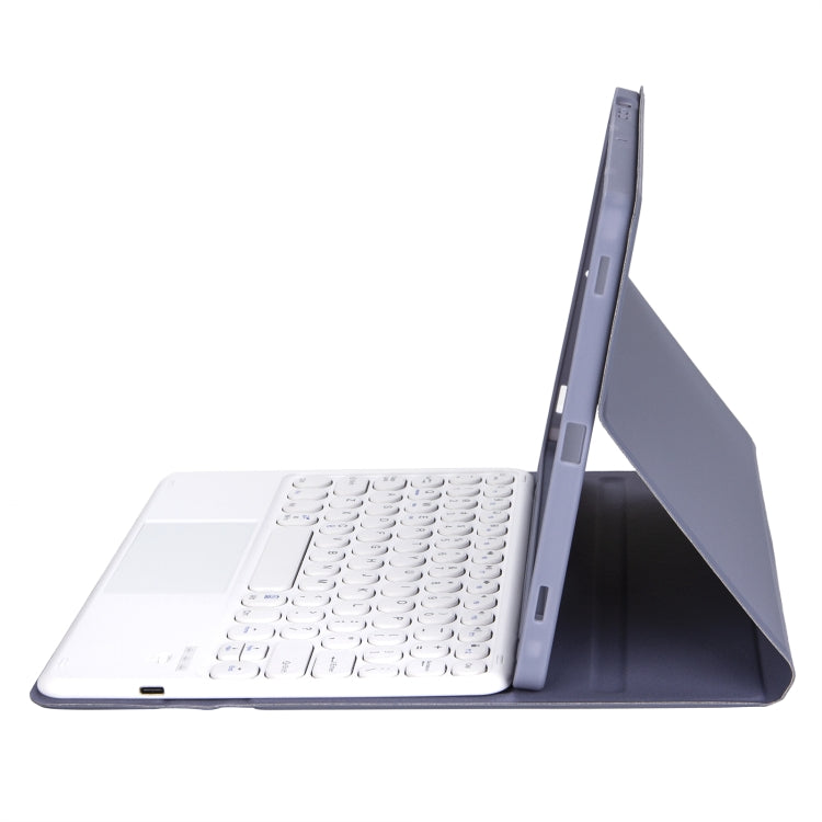 For Samsung Galaxy Tab A9+ X210/X215/X215 YA09B-A Candy Color TPU Round Keycap Touch Bluetooth Keyboard Leather Case with Pen Slot(Purple) - free shipping - PMC TechLife - Order now!
