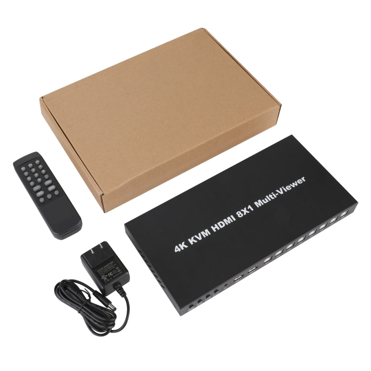 NK-E80 4K 30Hz 8 In 1 Out HDMI 8-way Screen Splitter KVM Switch(UK Plug) - Switch by PMC Jewellery | Online Shopping South Africa | PMC Jewellery | Buy Now Pay Later Mobicred