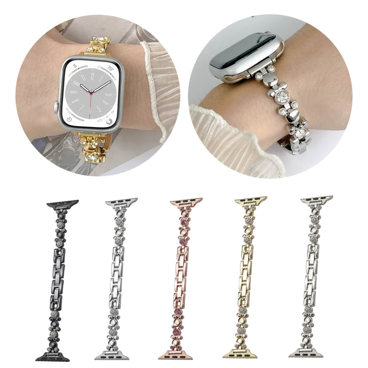 For Apple Watch 42mm Metal Diamond Bear Chain Watch Band(Starlight) - free shipping - PMc TechLife - Order now!