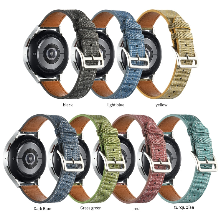 20mm Universal Denim Leather Buckle Watch Band(Black) - free shipping - PMc TechLife - Order now!