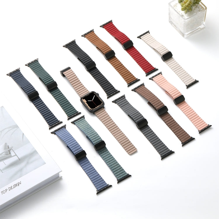 For Apple Watch SE 2023 44mm Water Ripple Magnetic Folding Buckle Watch Band, Style: Bold Version(Light Brown) - Watch Bands by PMC TechLife | Online Shopping South Africa | PMC TechLife | Buy Now Pay Later Mobicred