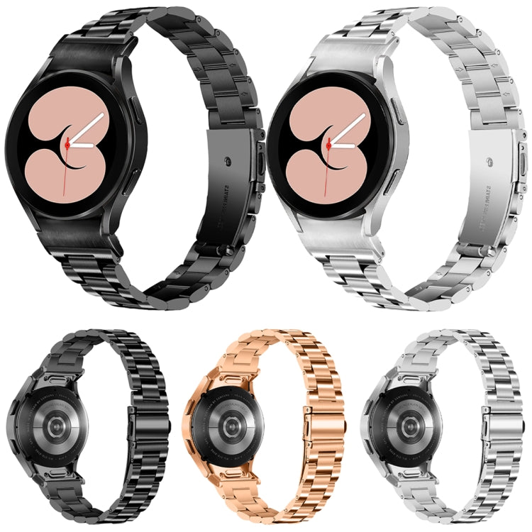 For Samsung Galaxy Watch 6 Quick Release Button Slim Three-bead Stainless Steel Watch Band(Rose Gold) - free shipping - PMC TechLife - Order now!