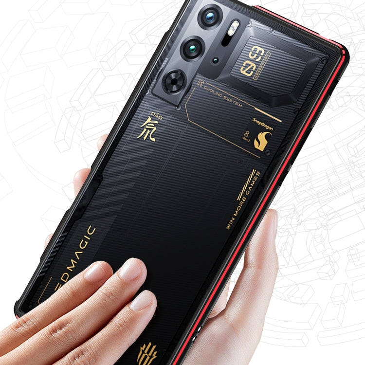 For ZTE nubia Red Magic 10 Pro / 10 Pro+ Aurora Series Metal Frame Phone Case(Black Blue) - ZTE Cases by PMC TechLife | Online Shopping South Africa | PMC TechLife | Buy Now Pay Later Mobicred
