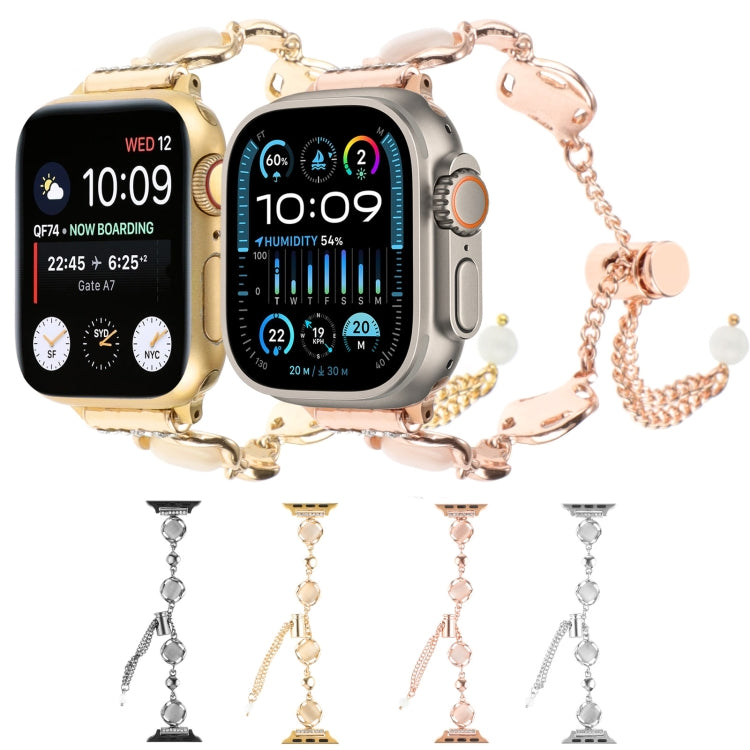 For Apple Watch Series 9 45mm Shell Metal Chain Bracelet Watch Band(Silver) - Watch Bands by PMC TechLife | Online Shopping South Africa | PMC TechLife | Buy Now Pay Later Mobicred