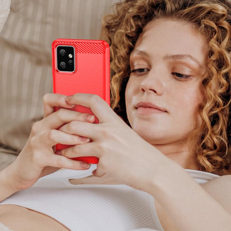For Motorola Moto G Power 2023 Carbon Fiber Brushed Texture TPU Phone Case(Red) - free shipping - PMC TechLife - Order now!
