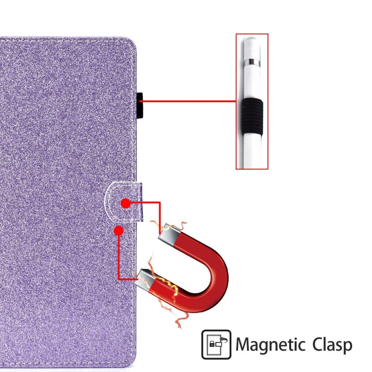 For Lenovo Tab P12 2023 / TB370FU Varnish Glitter Powder Smart Leather Tablet Case(Purple) - Lenovo by PMC TechLife | Online Shopping South Africa | PMC TechLife | Buy Now Pay Later Mobicred