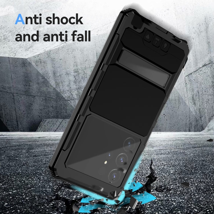 For Samsung Galaxy S24 Ultra 5G R-JUST Life Waterproof Dustproof Shockproof Holder Phone Case(Black) - Galaxy S24 Ultra 5G Cases by R-JUST | Online Shopping South Africa | PMC TechLife | Buy Now Pay Later Mobicred