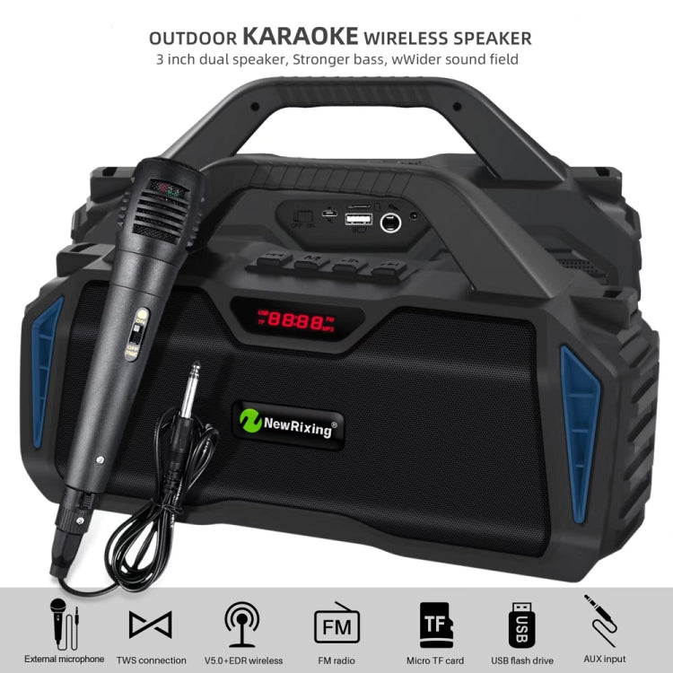 NewRixing NR6011 20W Portable Wireless Bluetooth Speaker TWS Subwoofer(Green) - free shipping - PMC Jewellery - Order now!