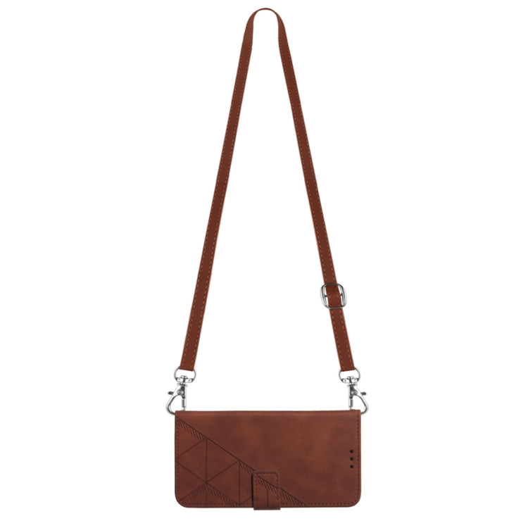 For Motorola Moto G Power 5G 2024 Crossbody 3D Embossed Flip Leather Phone Case(Brown) - Motorola Cases by PMC Jewellery | Online Shopping South Africa | PMC Jewellery | Buy Now Pay Later Mobicred