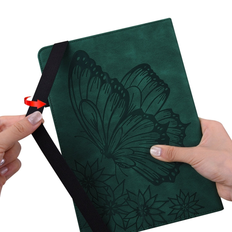 For Samsung Galaxy Tab S9 Ultra / S8 Ultra Big Butterfly Embossed Leather Tablet Case(Green) - free shipping - PMC Jewellery - Order now!