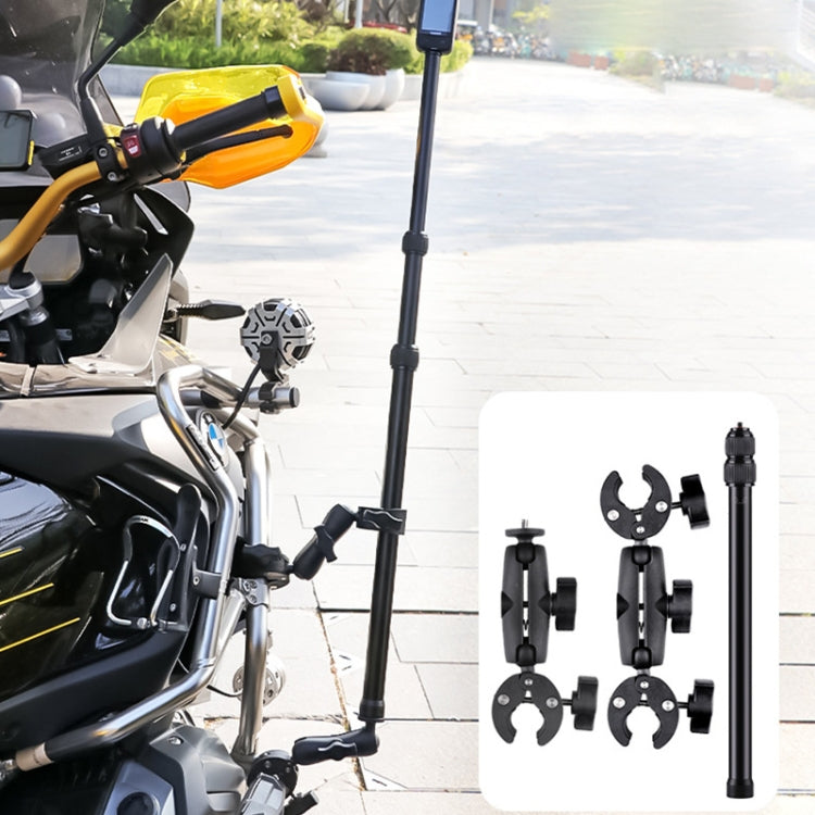 Dual-heads Crab & Single Heads Motorcycle Clamps Handlebar Fixed Mount 3-stage Telescopic Selfie Stick - free shipping - PMC TechLife - Order now!