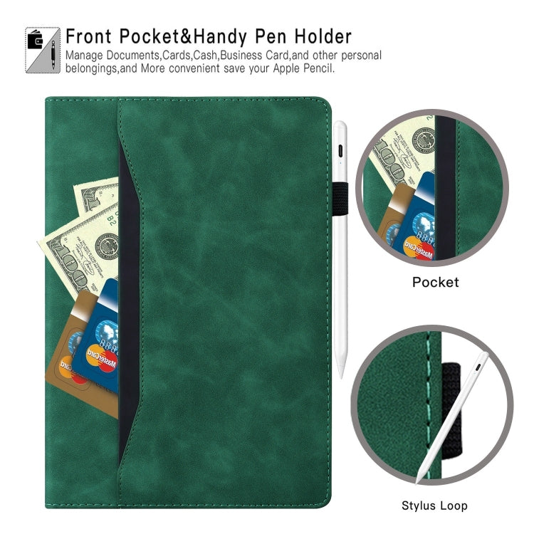 For Samsung Galaxy Tab S11 / S10 /S9 Splicing Shockproof Smart Leather Tablet Case(Green) - free shipping - PMC Jewellery - Order now!