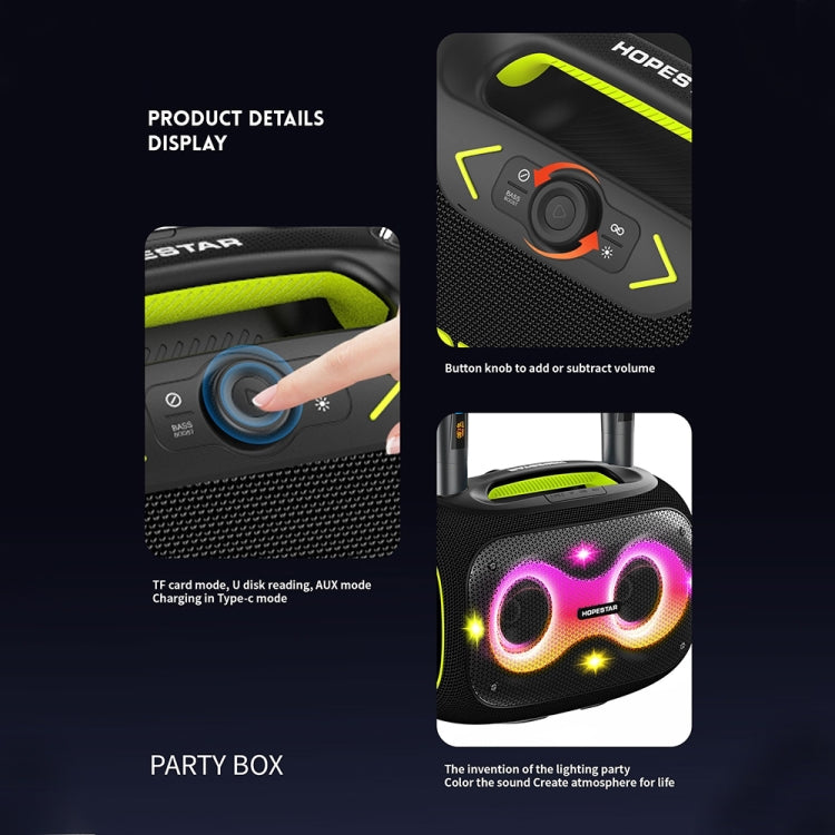 HOPESTAR Party Box 120W Karaoke Bluetooth Speaker with 2 Microphones(Camouflage) - free shipping - PMC Jewellery - Order now!