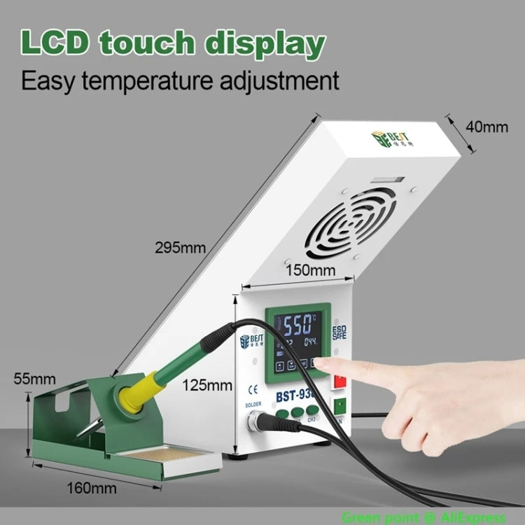 BEST BST-938 LED Electric Iron Smoking Instrument Smoke Purifier Soldering Station with Exhaust Fan, US Plug - free shipping - PMC TechLife - Order now!