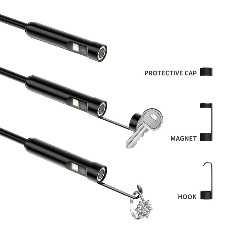 AN112 8mm Double Lenses HD Industry Endoscope Type-C + Micro USB + 8 Pin Connection, Length:2m Hard Tube - by PMC TechLife | Online Shopping South Africa | PMC TechLife | Buy Now Pay Later Mobicred