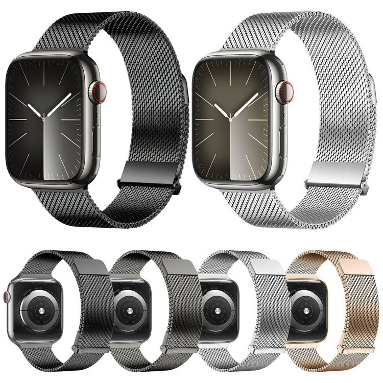 For Apple Watch 42mm DUX DUCIS Milanese Pro Series Stainless Steel Watch Band(Gold) - Watch Bands by DUX DUCIS | Online Shopping South Africa | PMC TechLife | Buy Now Pay Later Mobicred