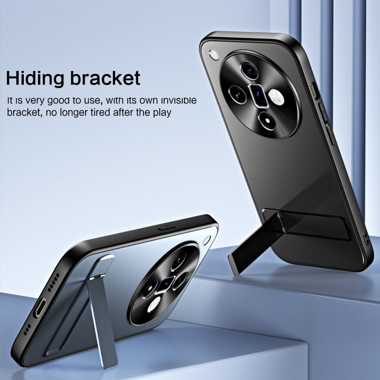 For OPPO Find X7 R-JUST RJ-61 Electroplating Frosted TPU + PC Phone Case with Holder(Grey) - OPPO Cases by R-JUST | Online Shopping South Africa | PMC TechLife | Buy Now Pay Later Mobicred
