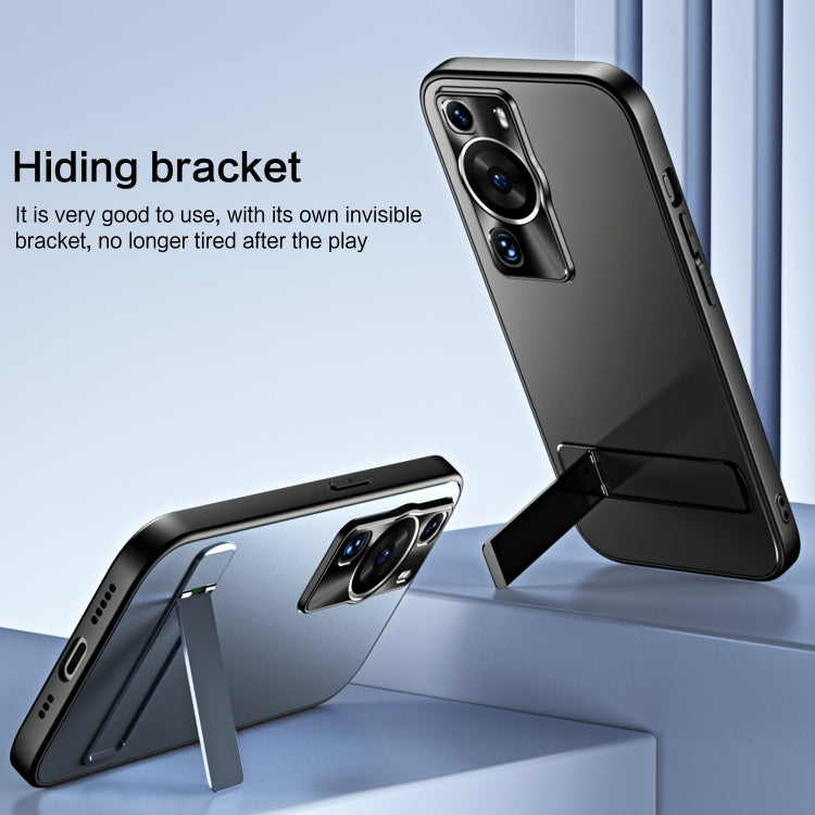 For Huawei P60 / P60 Pro R-JUST RJ-61 Electroplating Frosted TPU + PC Phone Case with Holder(Blue) - free shipping - PMC TechLife - Order now!