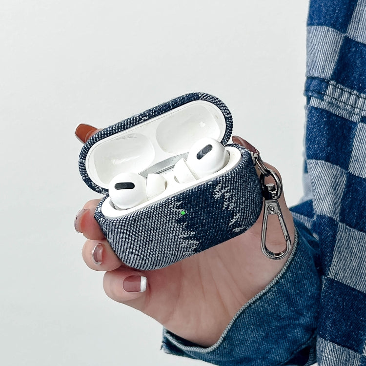 For AirPods Pro Stitching Denim Cloth Bluetooth Earphone Protective Case(Rhombus) - For AirPods Pro by PMC Jewellery | Online Shopping South Africa | PMC Jewellery | Buy Now Pay Later Mobicred