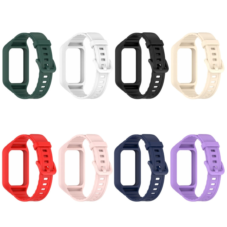 For Honor Band 9 Armor Integrated Silicone Watch Band(Black) - Watch Bands by PMC TechLife | Online Shopping South Africa | PMC TechLife