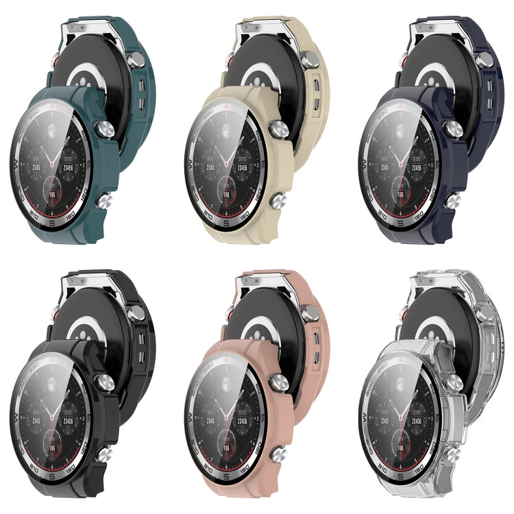 For Xiaomi Haylou Watch R8 PC + Tempered Film Integrated Watch Protective Case(Ivory White) - Watch Cases by PMC TechLife | Online Shopping South Africa | PMC TechLife