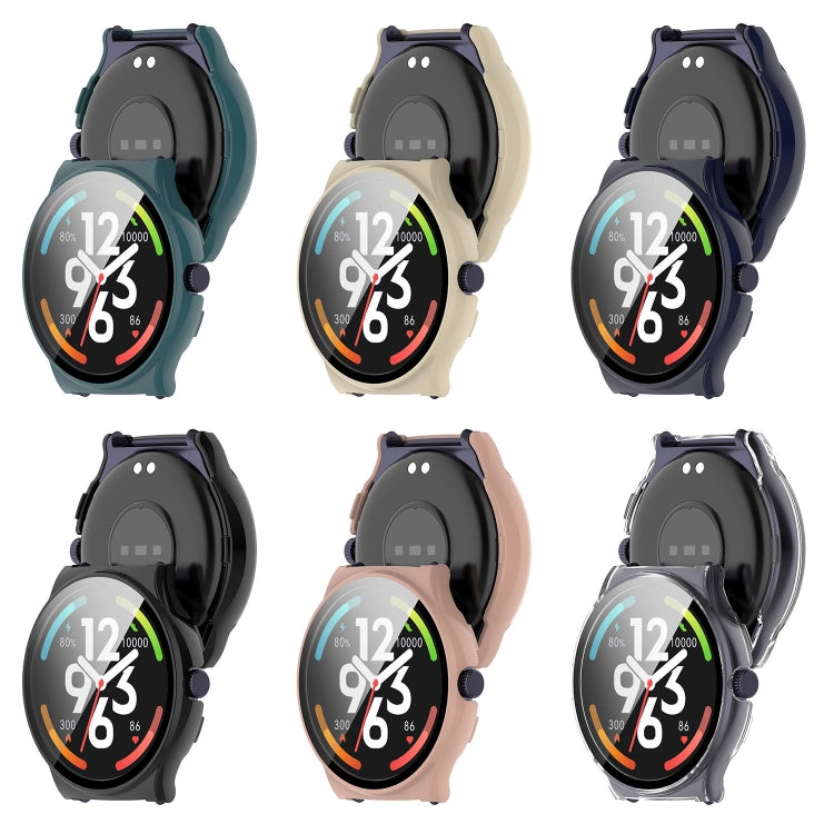 For Xiaomi Haylou Solar Lite R001 PC + Tempered Film Integrated Watch Protective Case(Ink Blue) - Watch Cases by PMC TechLife | Online Shopping South Africa | PMC TechLife