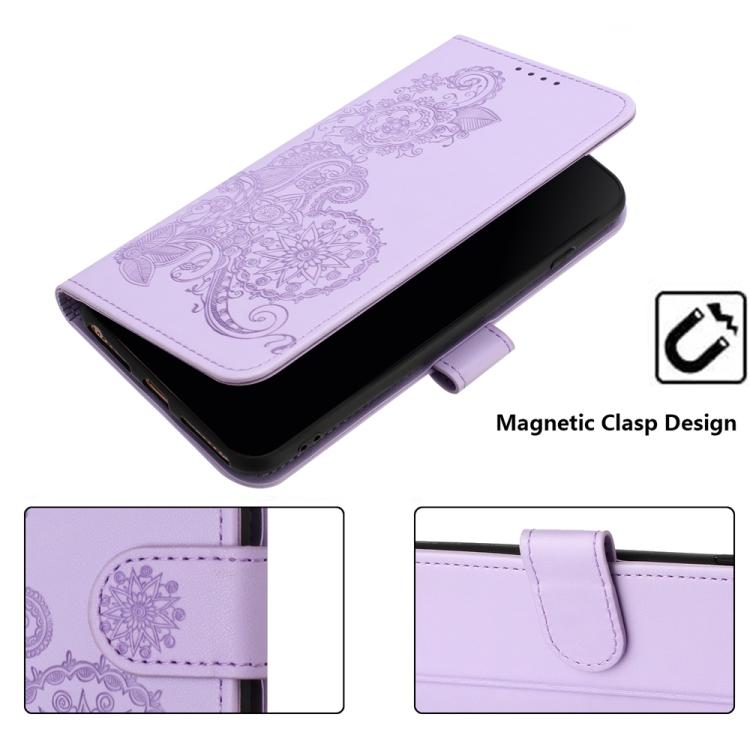 For iPhone 17 Air Datura Flower Embossed Flip Leather Phone Case(Purple) - free shipping - PMc TechLife - Order now!
