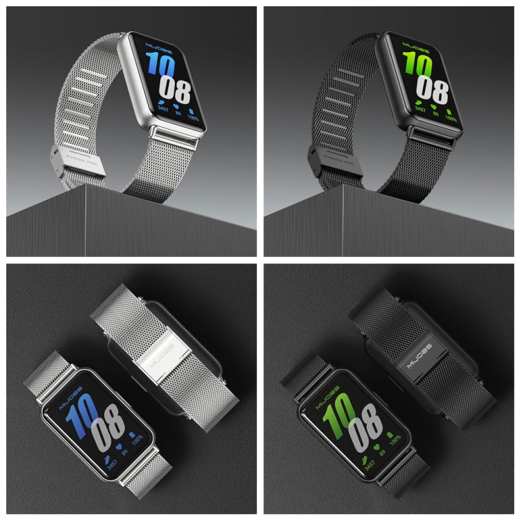 For Samsung Galaxy Fit 3 Mijobs Milan Buckle Metal Watch Band(Silver) - Watch Bands by MIJOBS | Online Shopping South Africa | PMc TechLife | Buy Now Pay Later Mobicred