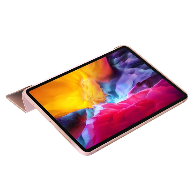 For iPad Pro 11 2024 Three-fold Holder Flip Tablet Leather Case(Rose Gold) - iPad Pro 11 2024 Cases by PMC TechLife | Online Shopping South Africa | PMC TechLife | Buy Now Pay Later Mobicred