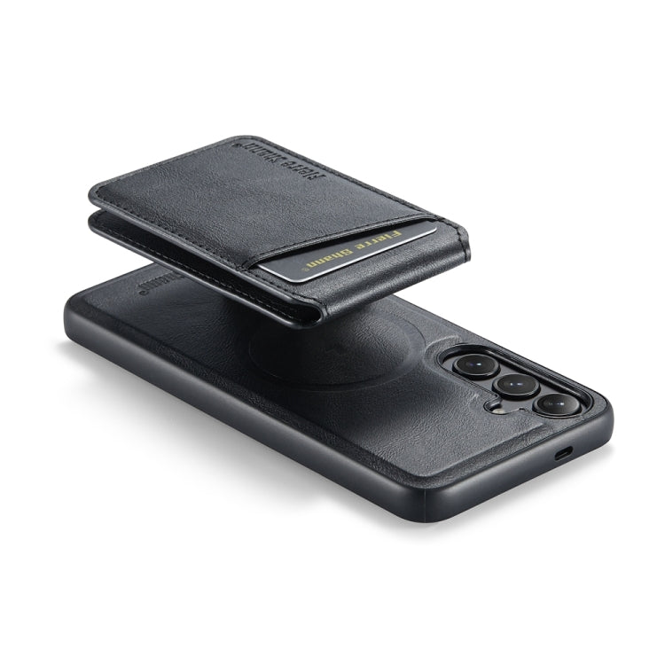 For Samsung Galaxy S24+ 5G Fierre Shann Cowhide Vertical Flip Magnetic Card Holder Phone Case(Black) - Galaxy S24+ 5G Cases by FIERRE SHANN | Online Shopping South Africa | PMC Jewellery | Buy Now Pay Later Mobicred
