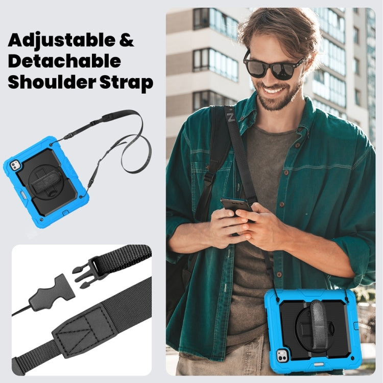 For iPad Pro 11 2024 Silicone Hybrid PC Tablet Protective Case(Black+Light Blue) - iPad Pro 11 2024 Cases by PMC TechLife | Online Shopping South Africa | PMC TechLife | Buy Now Pay Later Mobicred