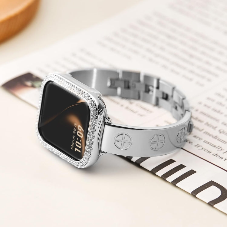 For Apple Watch Series 6 44mm Cross Bracelet Stainless Steel Watch Band(Black) - free shipping - PMC TechLife - Order now!