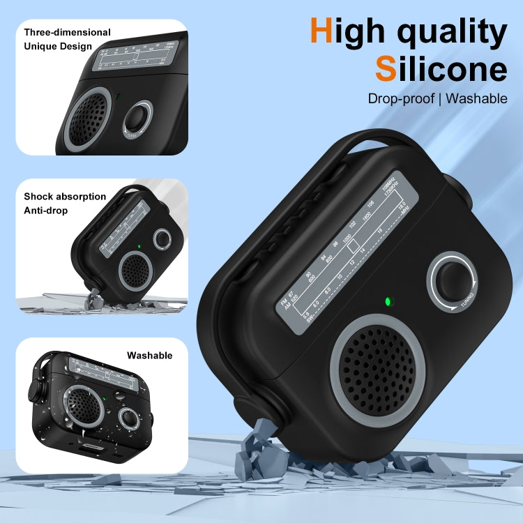 For AirPods Pro Radio Style Wireless Bluetooth Earphones Shockproof Protective Case(Light Grey) - For AirPods Pro by PMC Jewellery | Online Shopping South Africa | PMC Jewellery | Buy Now Pay Later Mobicred