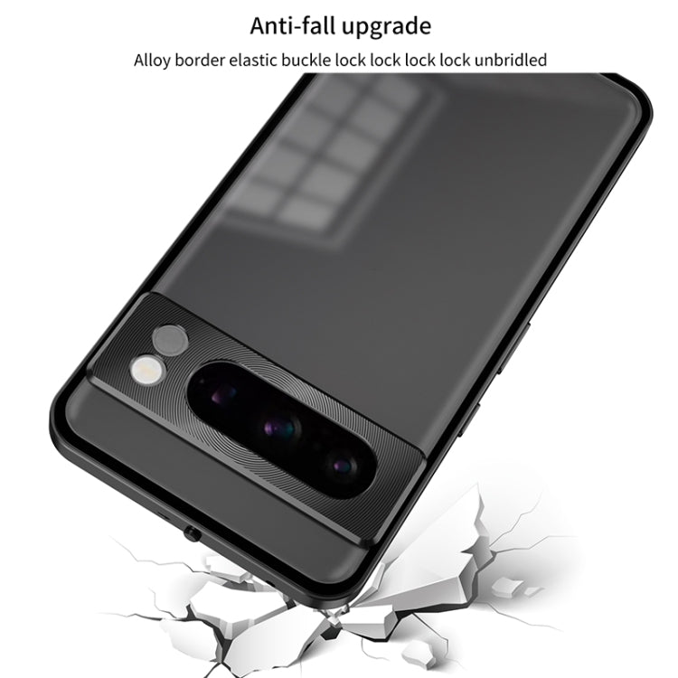 For Google Pixel 8 Pro Snap Buckle Metal Frame Frosted Phone Case(Blue) - Google Cases by PMC TechLife | Online Shopping South Africa | PMC TechLife | Buy Now Pay Later Mobicred