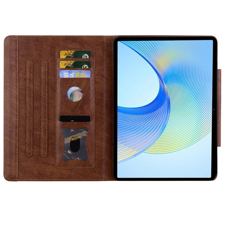 For Lenovo Tab K11 Plus / M11 Plus Cat Buckle Leather Tablet Case(Brown) - Lenovo by PMC TechLife | Online Shopping South Africa | PMC TechLife | Buy Now Pay Later Mobicred