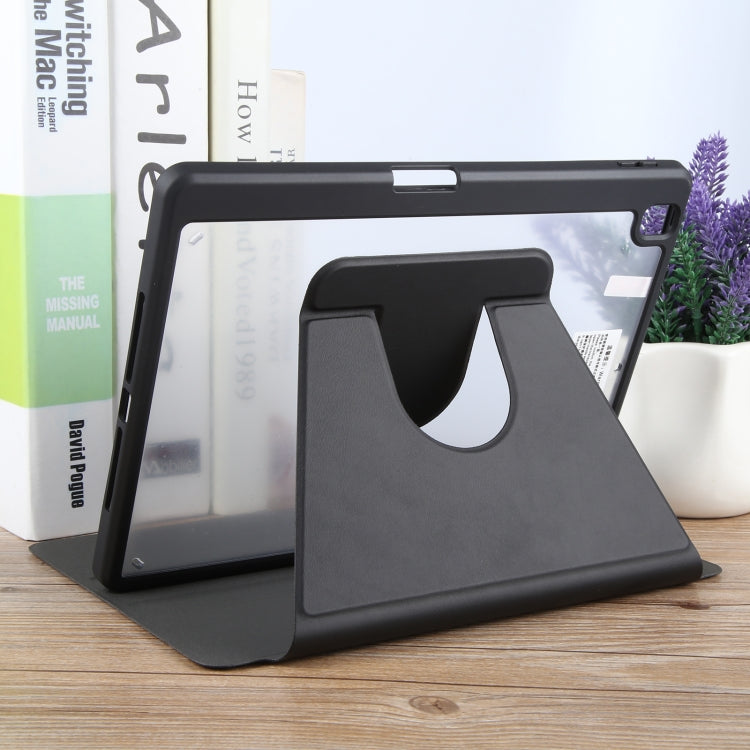 For iPad 10.2 2021 / 2020 / 2019 / Air 3 GEBEI Acrylic TPU 3-folding Rotating Smart Tablet Leather Case withh Pen Slot(Black) - free shipping - PMc TechLife - Order now!