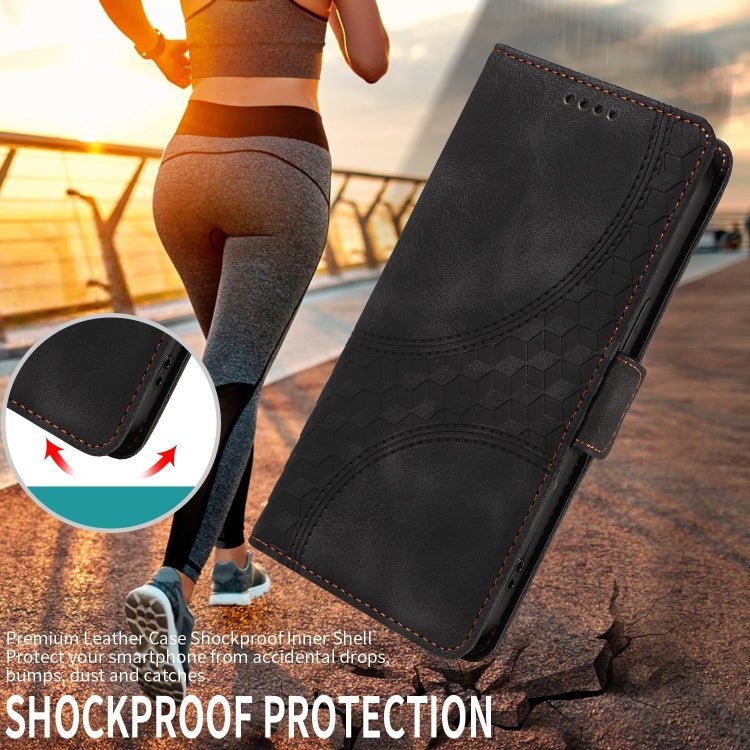 For Google Pixel 9 Pro XL Embossed Rhombus Starry Leather Phone Case(Black) - Google Cases by PMC TechLife | Online Shopping South Africa | PMC TechLife | Buy Now Pay Later Mobicred
