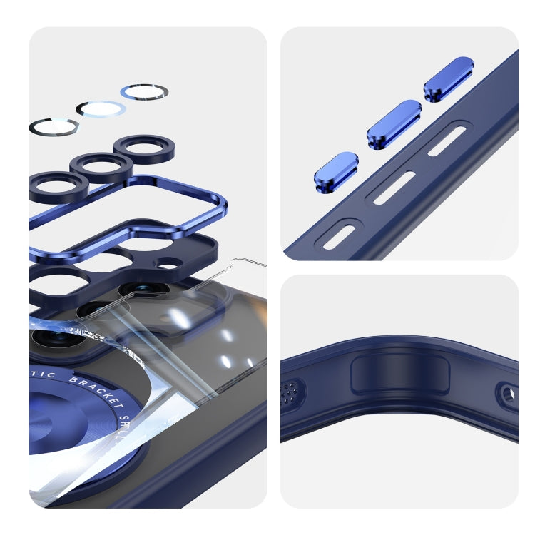 For Samsung Galaxy S25 5G 360 Holder MagSafe Acrylic Hybrid TPU Phone Case(Blue) - free shipping - PMC Jewellery - Order now!