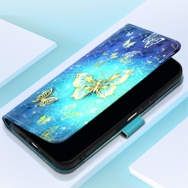 For Samsung Galaxy S25 Ultra 5G 3D Painting Horizontal Flip Leather Phone Case(Golden Butterfly) - Galaxy S25 Ultra 5G Cases by PMC Jewellery | Online Shopping South Africa | PMC Jewellery | Buy Now Pay Later Mobicred