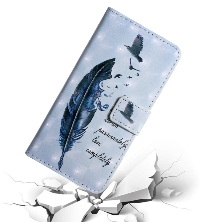 For Samsung Galaxy S25 Ultra 5G Oil Embossed 3D Drawing Leather Phone Case(Blue Feather) - Galaxy S25 Ultra 5G Cases by PMC TechLife | Online Shopping South Africa | PMC TechLife | Buy Now Pay Later Mobicred