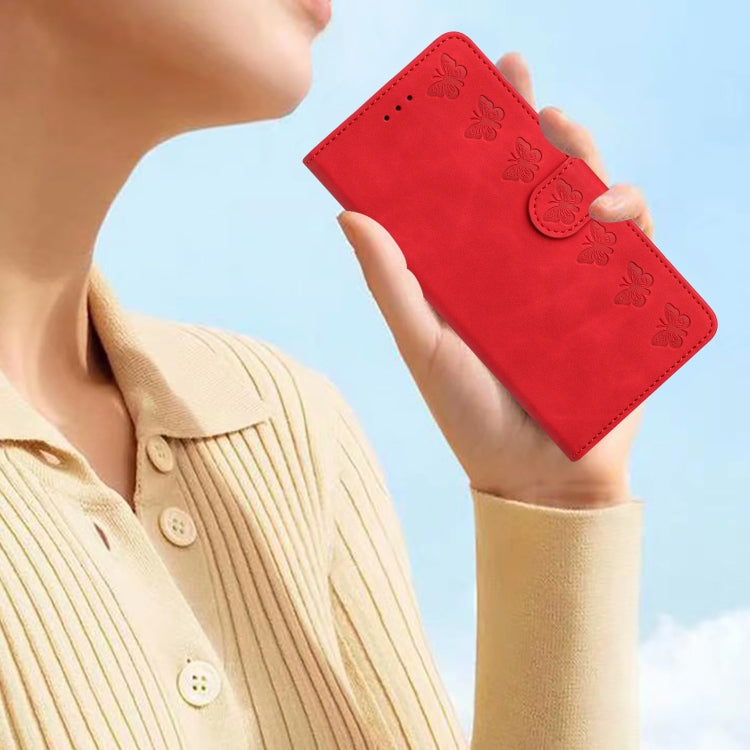 For Samsung Galaxy S25 Ultra 5G Seven Butterflies Embossed Leather Phone Case(Red) - Galaxy S25 Ultra 5G Cases by PMC Jewellery | Online Shopping South Africa | PMC Jewellery | Buy Now Pay Later Mobicred