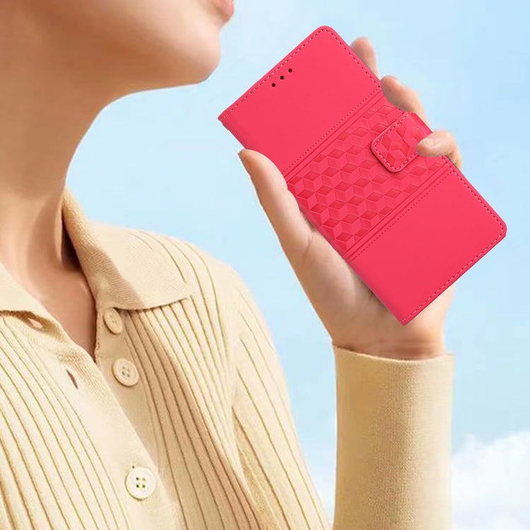 For Samsung Galaxy S25 Ultra 5G Diamond Embossed Skin Feel Leather Phone Case(Red) - Galaxy S25 Ultra 5G Cases by PMC Jewellery | Online Shopping South Africa | PMC Jewellery | Buy Now Pay Later Mobicred