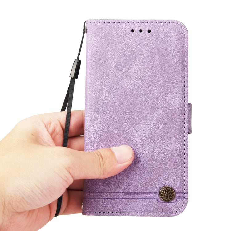For Samsung Galaxy S25 Ultra 5G Skin Feel Life Tree Metal Button Leather Phone Case(Purple) - Galaxy S25 Ultra 5G Cases by PMC TechLife | Online Shopping South Africa | PMC TechLife | Buy Now Pay Later Mobicred