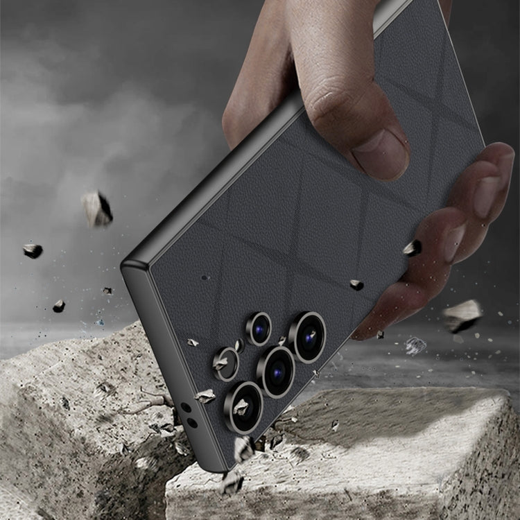 For Samsung Galaxy S23 Ultra 5G GKK Asterism Metal Paint Skin Feel Leather Full Coverage Phone Case, Not Included Pen(Grey) - free shipping - PMC Jewellery - Order now!