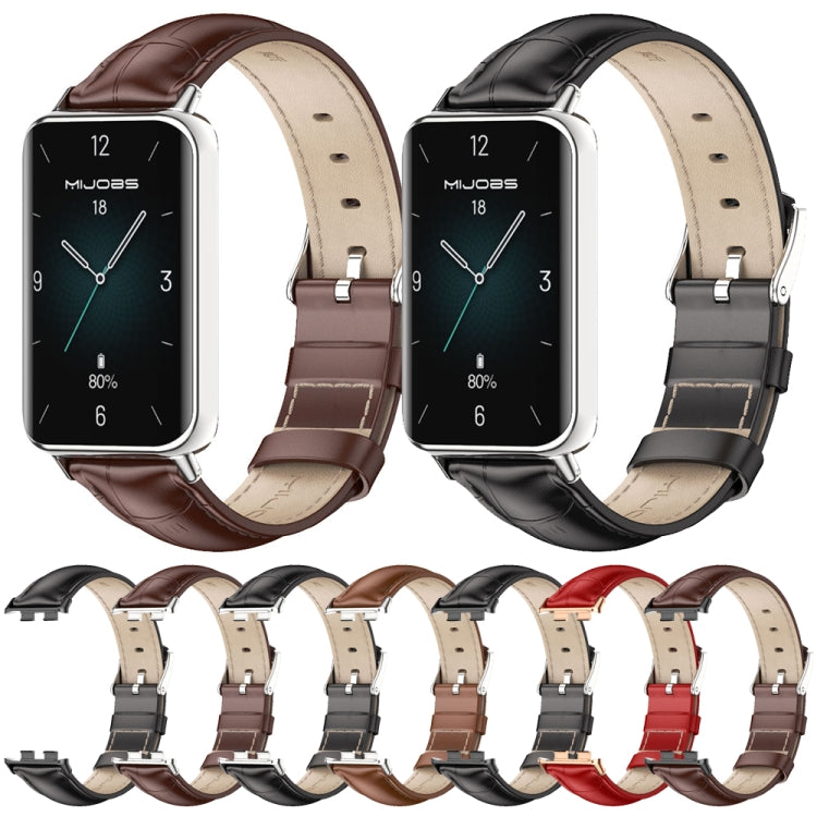 For Honor Band 10 / 9 MIJOBS Cowhide Leather Watch Band(Bamboo Red Light Gold) - free shipping - PMc TechLife - Order now!