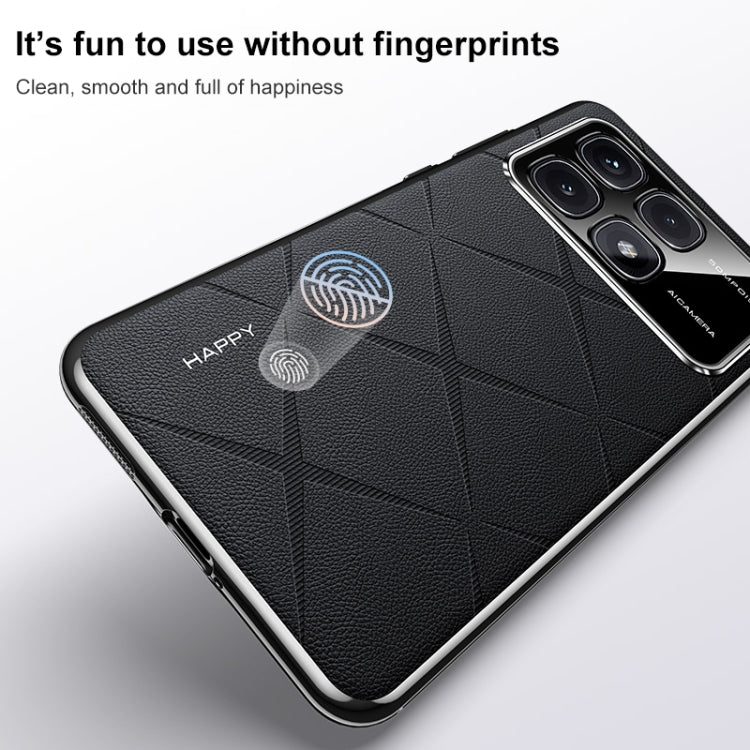 For Redmi K70 / K70 Pro Plain Leather PC Phone Case(Brown) - Xiaomi Cases by PMC Jewellery | Online Shopping South Africa | PMC Jewellery | Buy Now Pay Later Mobicred