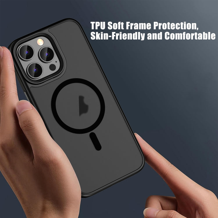 For iPhone 16 Skin Feel Frosted MagSafe Magnetic Phone Case(Transparent Black) - iPhone 16 Cases by PMC TechLife | Online Shopping South Africa | PMC TechLife | Buy Now Pay Later Mobicred