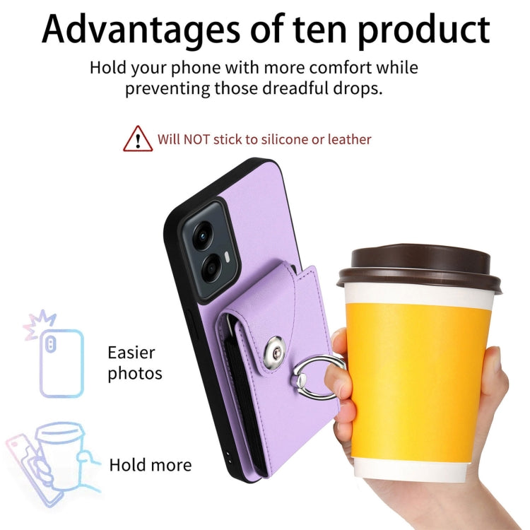 For Motorola Moto G 5G 2024 Organ Card Bag Ring Holder Phone Case(Purple) - free shipping - PMC Jewellery - Order now!